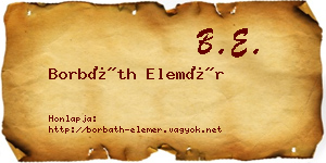 Borbáth Elemér névjegykártya