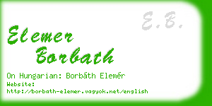 elemer borbath business card